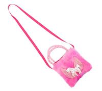 INOOMP Borsa a Tracolla in Peluche Borsetta per Ragazze Spalla Borsa Soffice Cartone Animato Borsa da Viaggio Unicorno Diario per con Lucchetto Borsa a Tracolla in Tela Stoffa