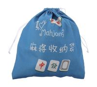 INOOMP Borsa per tessere Mahjong: borsa portatile in tessuto per riporre le tessere del Mahjong con coulisse - borsa organizer per tessere da gioco da tavolo - supporto riutilizzabile per viaggi e