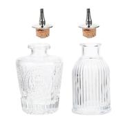 INOOMP Bottiglie di Vetro Tappo Fine per Amaro 2pezzi in Stile Giapponese Retrò Design Semplice e Funzionale per Cocktail e Essenze Amare