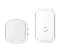INOOMP Campanello Intelligente Wireless Usb, Campanello Elettronico da Interno Bianco in Abs, Volume Regolabile 5 Livelli, Ricevitore senza Fili, Pulsante da Parete