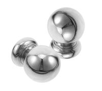 INOOMP Cappucci 2 e Pali Inossidabile Acciaio per Ringhiera in Pezzi, Sfera Decorativa Argento Facile Installazione Spazi Commerciali e Abitazioni