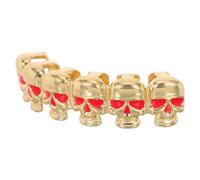INOOMP Capsula Teschio Oro in Rame per Uomo, Accessorio Moda Versatile e Confortevole per Cosplay e Feste a Tema Halloween