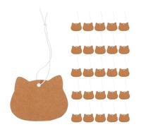 INOOMP Cartellini dei Prezzi in Carta Kraft 6x4,8 Cm con Spago Elastico 200 Pezzi, Etichette Vuote Scrivibili per Abbigliamento, Esposizioni e Confezioni Regalo, Supporto Personalizzato