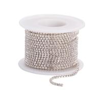 INOOMP Catena di Strass a Griffe Argento da 10m per Cucito Creativo | Vetro Maglia a Rete, Resistente alla Corrosione, per Borse e Cover, Decorazioni Nuziali