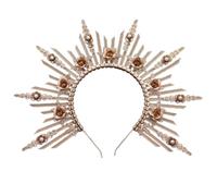 INOOMP Cerchietto Corona Dea per Ragazza in Plastica Oro Decorazione Chioma per Feste di Halloween e Servizi Fotografici Elegante e Delicato Accessorio Chioma Lolita