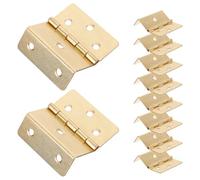 INOOMP Cerniere per Mobili in Metallo Antiche a Tre Pieghe, 10 Pezzi, 6 Fori, Cerniere a Scatola per Scatole in Legno, Accessori per Mobili e Artigianato