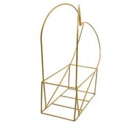 INOOMP Cesto di Fiori Decorativo in Ferro a Forma di Cuore Dorato, Vaso per Matrimonio Resistente e Creativo, Elegante Portafiori da Tavolo per Casa e Festa