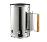 INOOMP Ciminiera Accendi Carbonella Barbecue Esterno con Manico Legno Antiscottatura Resistente Alte Temperature e Sicura Avvio Rapido per Braciere e Carbonella