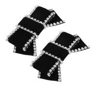 INOOMP Clip per Scarpe Fiocco in Velluto e Cristalli Neri, Accessori Decorativi Eleganti per Tacchi, per Occasioni Speciali, 1 Paio Rimovibile