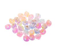 INOOMP Conchiglie Luminose in Resina 30 Pezzi per Gioielli e DIY | Dorso Piatto, Effetto Glitter Oceano, Uso per Portachiavi e Creazioni Creative