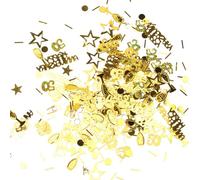 INOOMP Confetti Decorativi Oro per 50° Anniversario Matrimonio, 3 Confezioni in Pvc Forme Diverse per Tavoli e Atmosfera Speciale Festa