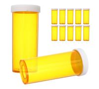 INOOMP Contenitore per Pillole da Viaggio in Plastica Arancione 12 Pezzi con Tappo Sigillante, Flaconi Compatti per Farmaci e Custodia Portatile per Compresse e Tablet