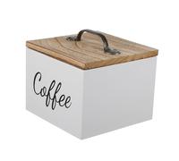 INOOMP Contenitore Porta Capsule Caffe in Legno Bianco Scatola Porta Capsule Caffe con Coperchio Bustine di Tè e Bustine di Zucchero Organizer da Cucina Scrivania