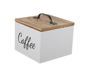 INOOMP Contenitore Porta Capsule Caffe in Legno Bianco Scatola Porta Capsule Caffe con Coperchio Bustine di Tè e Bustine di Zucchero Organizer da Cucina Scrivania