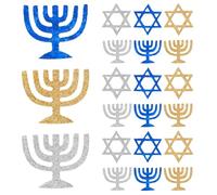 INOOMP Coriandoli Glitterati di Carta a Forma di Sei Punte per Decorazioni Tavolo Hanukkah, 100 Pezzi per Feste Religiose e Eventi Celebrativi