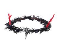 INOOMP Corone di corna per donna, diadema da fata, copricapo con fiori di | Cerchietto per capelli, rimane saldamente tra i capelli, accessorio rinascimentale per Halloween, costume da fata per cosplay