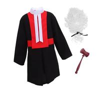INOOMP Costume da Giudice per e Martelletto Set Completo per Giochi Ruolo e Feste a Tema Accessorio per Intrattenimento e Istruzione