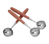 INOOMP Cucchiaio per Sigilli di Cera con Manico in Legno 3 Pezzi, Strumento Antiscivolo per Sciogliere e Versare Cera, per Creazioni Fai da Te e Sigilli Personalizzati per