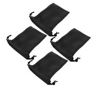 INOOMP Custodia per Microfono Mini in Pelle 4 Pezzi Borsa Portatile Coulisse per Viaggi Colloqui e Protezione da Detriti