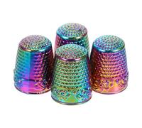 INOOMP Ditale da Cucito in Metallo Spesso Set da 4 Pezzi Anello Protettivo per Dita, Accessorio per Cucito a Mano e Lavori di Maglia Fai da Te