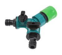 INOOMP Divisore Acqua da Giardino Valvola Antiperdita in Plastica Verde, Raccordo Rapido per Tubo e Rubinetto, per Irrigare Prato e Lavare Auto