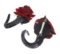 INOOMP Fermagli per Chioma Gotici a Corna di Diavolo, Clip per Accessori Lolita Cosplay, Mollette Leggere e Raffinate per Halloween e Feste a Tema, Donna