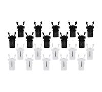 INOOMP Fibbia a Spinta per Bidone della Spazzatura in Plastica, Set da 20 Pezzi (nero e Bianco), Compatibile Cestini Domestici, Accessori per Chiusura e Ganci Pratici per Raccolta