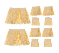 INOOMP Gonna Hawaiana in Paglia, Set 2 Pezzi, per Spettacoli e Feste | Raffia Leggera, da Indossare Facilità, Stile Tropicale per Donne e Uomini, Accessori per Tema Hawaiano