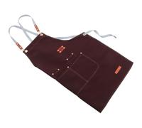 INOOMP Grembiule da Lavoro in Tela Caffè Tasche, Copertura Estesa | Spallacci Incrociati Regolabili, Vita e Collo Adattabili, Stile Essenziale, per Cucina, Giardino e Utensili