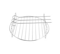 INOOMP Griglia per Barbecue in Acciaio Inossidabile Doppio Strato Supporto per Spiedini Resistente e Non Deformabile, Accessorio per Friggitrice ad Aria e Grigliate All'aperto