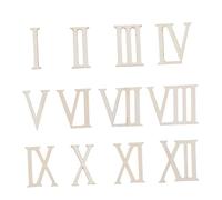 INOOMP Kit 12 Pezzi Numeri Romani in Legno Creativo per Decorazioni Fai da Te, Superficie Robusta per Verniciatura, per Progetti Artigianali DIY
