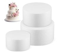 INOOMP Kit 3 Pezzi Basi per Torta in Schiuma Spessore 100 MM per Esercitazioni di Decorazione Torte e Celebrazioni di Compleanno
