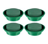 INOOMP Kit 4 Blocchi di Fango Assorbente per Fiori Freschi Rotondi, Base Floreale in Ciotola per Composizioni Fai da Te, Portafiori Sicuro e Pratico per Decorazioni Domestiche e Negozi