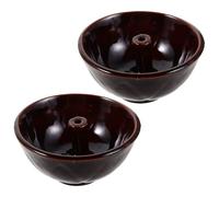 INOOMP Lampada a olio vintage in ceramica Diwali da 2 pezzi - Portacandele vintage Lampada a burro Luce tradizionale Ghee per il tempio indù Pooja