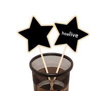 INOOMP Lavagne e Natale Nera Pezzi Mini 20 a Forma di Stella a Cinque Punte in Legno, Etichette Creative per Giardino e Decorazioni per Matrimoni
