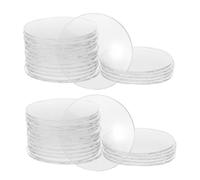 INOOMP Lente di Precisione Rotonda Piatta 50 Pezzi Copertura in Vetro Trasparente Resistente per Faretto Mr16 Gu10 per Illuminazione Paesaggistica e Uffici Moderna