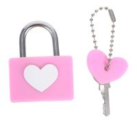 INOOMP Lucchetto a Cuore con Chiave, Piccolo Lucchetto Amore Rosa in Silicone e Metallo, Ricordo di Viaggio e Regalo Anniversario di Nozze