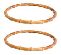 INOOMP Manici per Borse Rotondi in bambù 2 Pezzi Anelli in Legno Naturale 15 CM Accessori per Borse Fai da Te e Tracolle a Mano