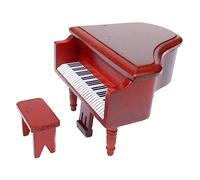 INOOMP mini pianoforte di pianoforte ornamento per pianoforte in miniatura pianoforte in miniatura della casa delle bambole decorazione del pianoforte di legno rosso