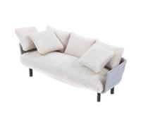 INOOMP Miniature Outdoor Leisure Sofa Model Resin with Tiny Throw Pillow for Dollhouse Garden and Patio Decor Realistic Mini Couch for Table Building