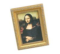 INOOMP Mona Lisa Oil Painting Model piccolo arredamento mini pittura mini forniture per la casa puntello decorativo della mini casa squisito dipinto ad olio dipinto simulato resina