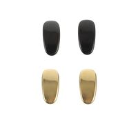 INOOMP Naselli per Occhiali in Titanio 2 Pezzi, Accessori Antiscivolo Design Curvo per Ridurre Carico Sul Naso, Cuscinetti Nasali Pratici in Metallo Dorato e Nero per Colore Casuale