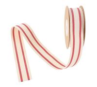 INOOMP Nastro 2,5cm X 10 Yard Doppio Lato di Cotone a Righe Rosso e Bianco per Decorazioni, Confezioni Regalo, Fai da Te e Occasioni Speciali come Matrimoni e Compleanni