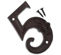 INOOMP Numero Civico Facile da Leggere Design Retrò in Ghisa e Aspetto Martellato Include Viti per Montaggio su Parete, per Porta o Segnaletica Bagno