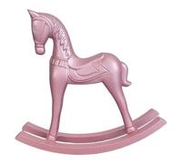 INOOMP Ornamento Cavallo in Legno Rosa, Figura Vintage da Tavolo