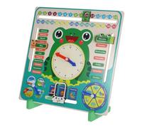 INOOMP Orologio A Forma di Rana Sussidi Didattici Orologio per L'Apprendimento degli Studenti Calendario del Tempo Orologi per L'Insegnamento della Cognizione Orologio per