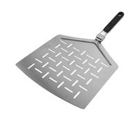 INOOMP Pala per Pizza Forata 33 cm Rettangolare con Manico Pieghevole - Spatola in Acciaio Inox per Trasferire Pane e Pizze, Accessorio da Forno