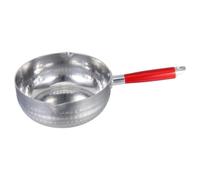 INOOMP Pentola da Latte Giapponese Scaldaburro in Alluminio con Manico in Legno, Doppio Beccuccio e Interno a Diamante per Cucine a Induzione e Forno
