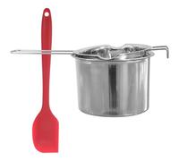 INOOMP Pentolino per Bagnomaria in Acciaio Inossidabile 400ml con Spatola per Sciogliere Grasso e Cera per Uso Domestico in Cucina Colore Casuale