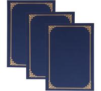 INOOMP per Certificati Design Classico Set di 3 Copertine Colore Navy per Documenti e Diplomi con Praticità in Ufficio